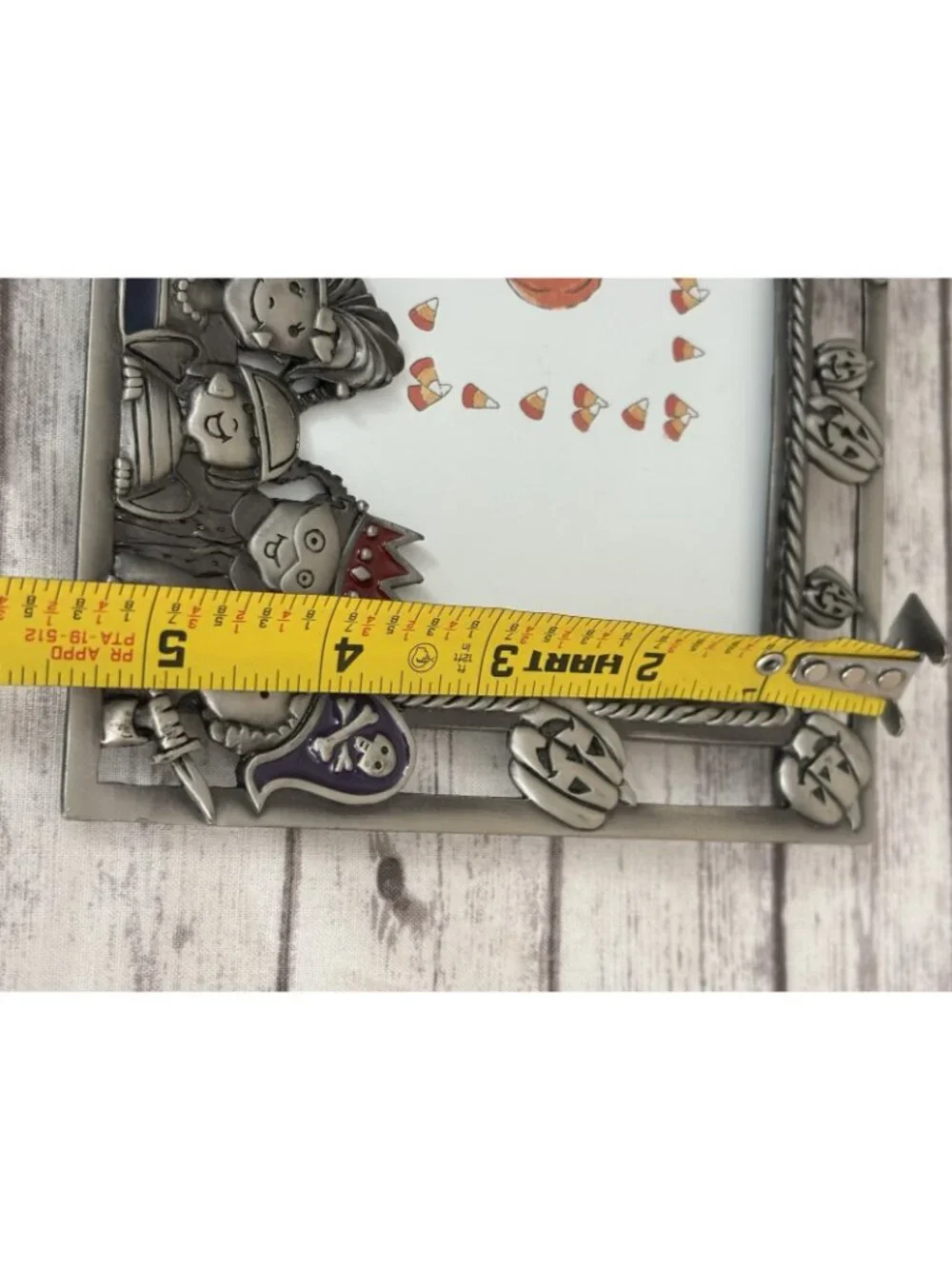 Retro Cute Halloween Fall Cat Bat Trick Or Treat Metal Picture Frame